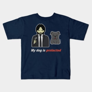 My dog is protected Kids T-Shirt